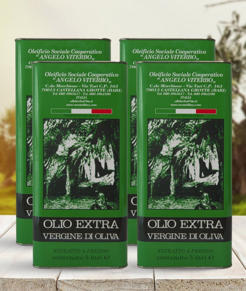 Olio Extravergine di Oliva EVO ORIGINE: ITALIA - 5 Litri - Confezione  Lattine 4 Pz